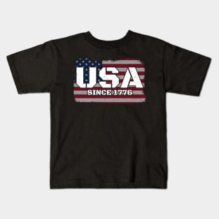 USA Since 1776 Flag - july 4th Kids T-Shirt